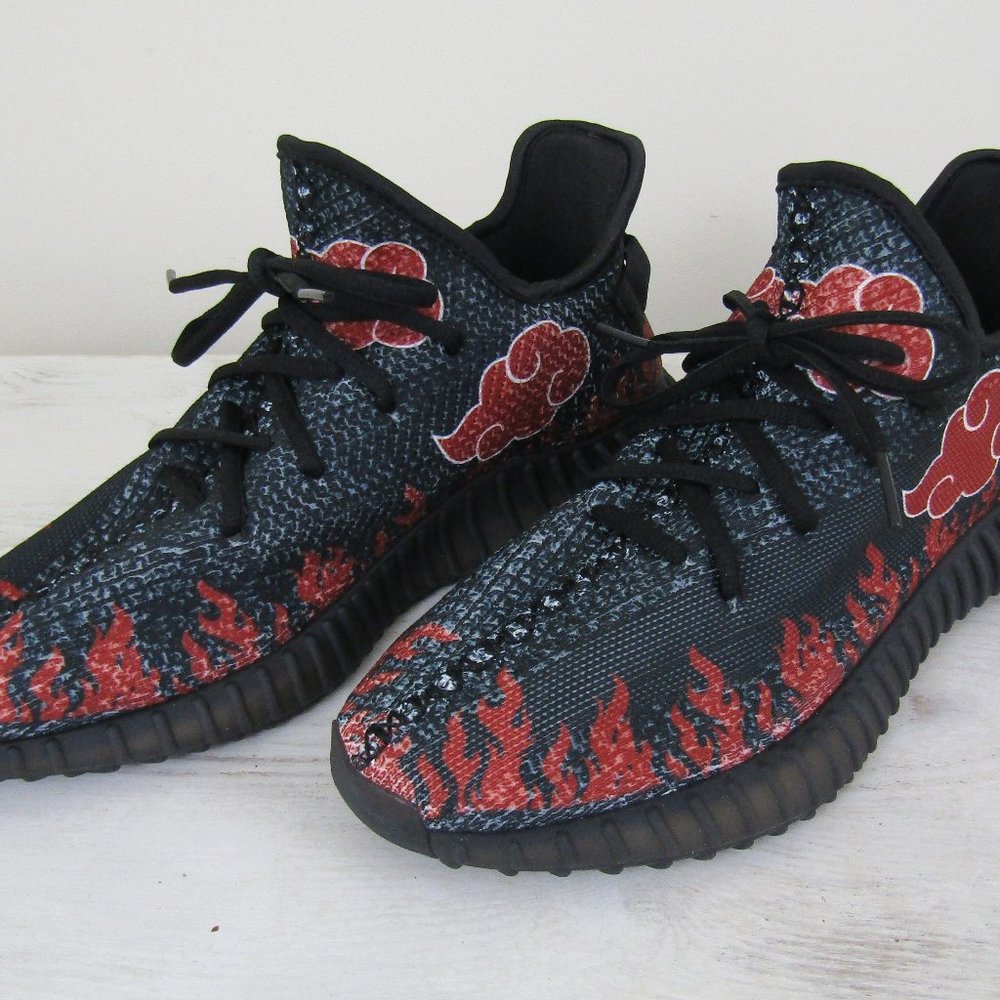 Naruto Akatsuki Red Cloud Men's Anime Custom Shoes